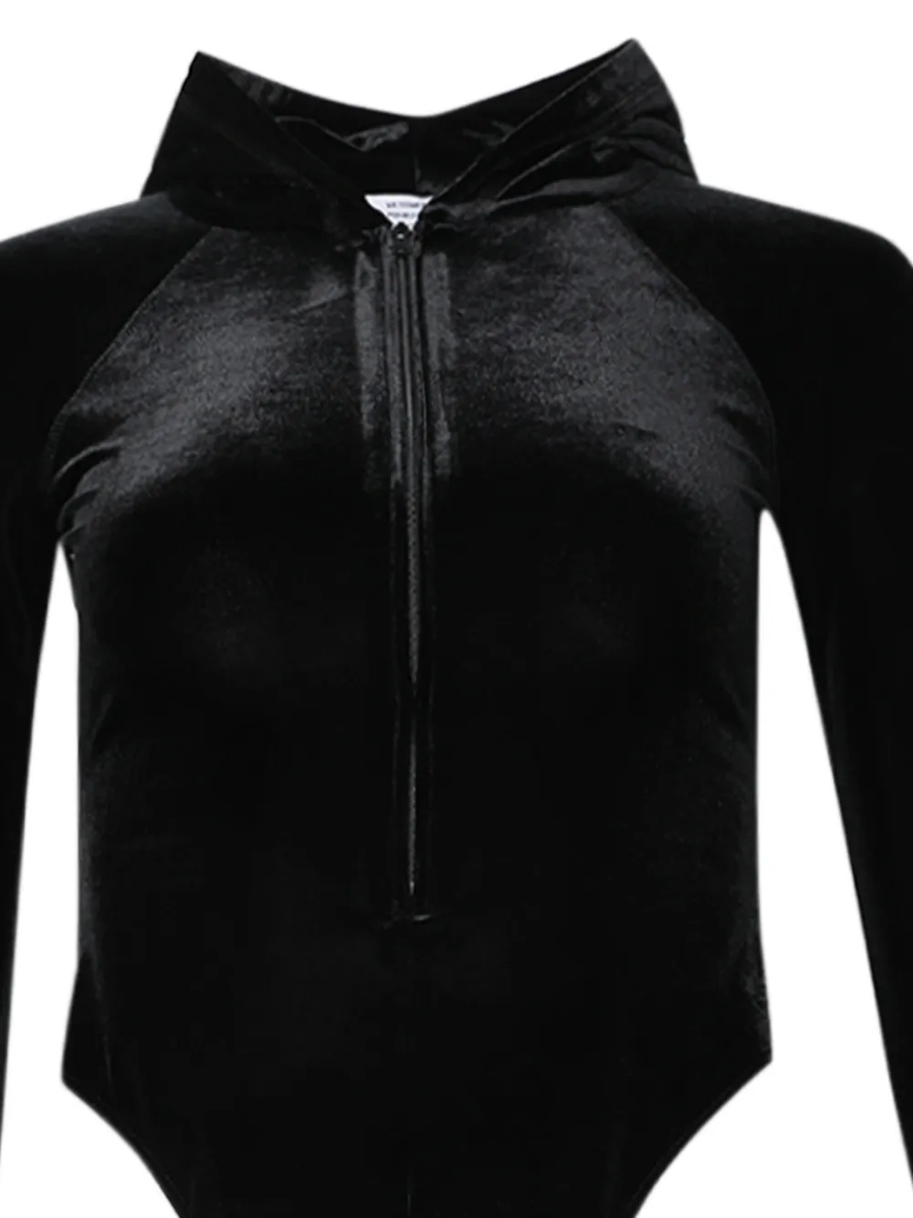 VETEMENTS Fluwelen body met capuchon Zwart