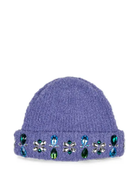 Melrose High x Lotto Crown of Cairo crystal-embellished bouclé beanie hat