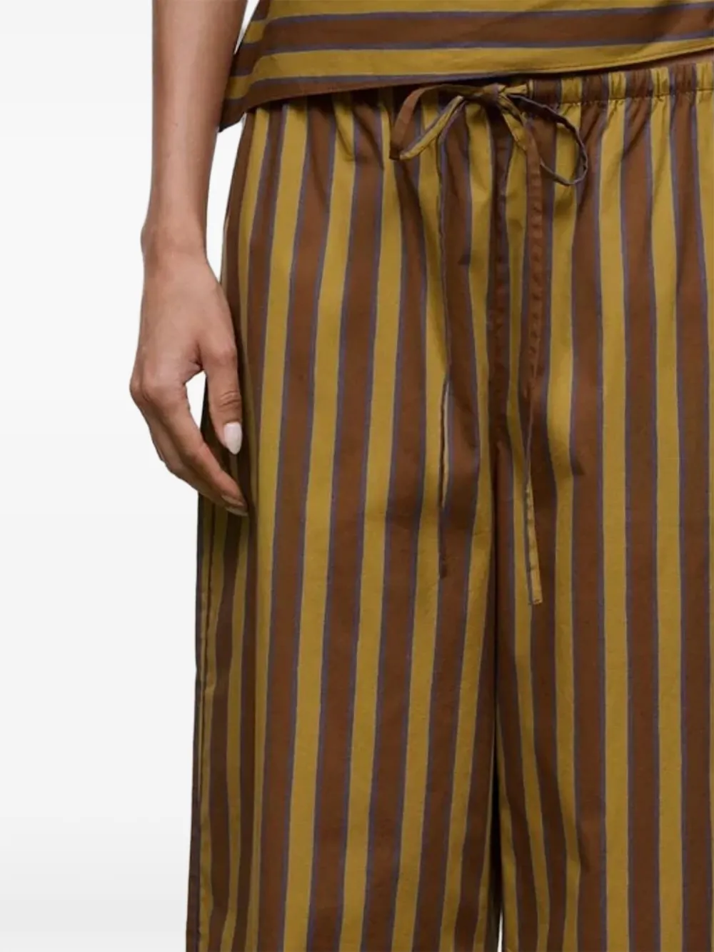 STAUD Mateo gestreepte broek Bruin