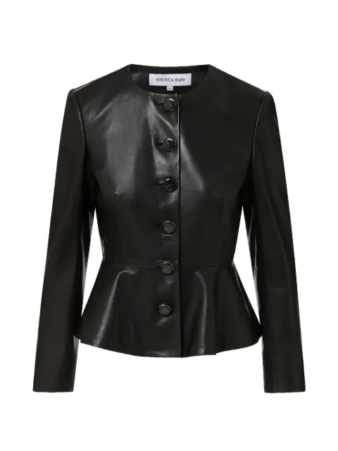Veronica Beard Quinn peplum leather jacket