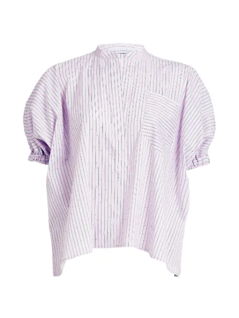 Silvia Tcherassi Susane striped puff-sleeve blouse
