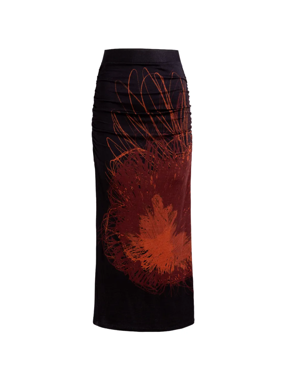 Silvia Tcherassi Niove midi-rok met ruches en print Blauw