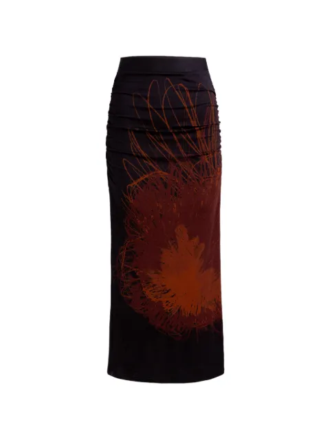 Silvia Tcherassi Niove ruched printed mid skirt
