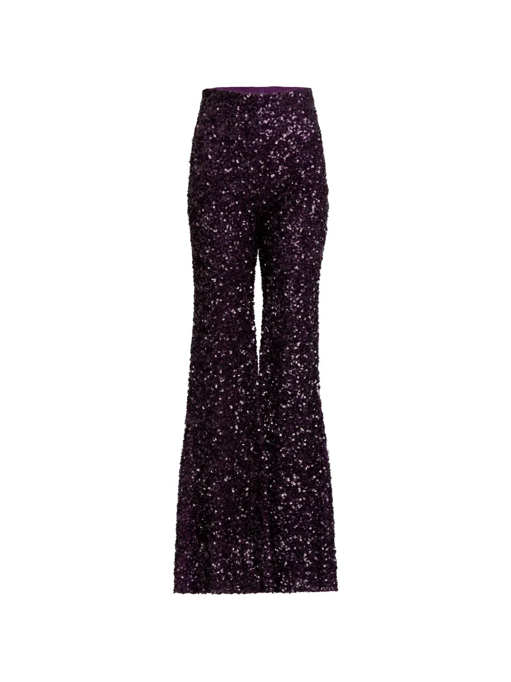 Silvia Tcherassi Avellino Sequin-embellished Flared Trousers In 퍼플