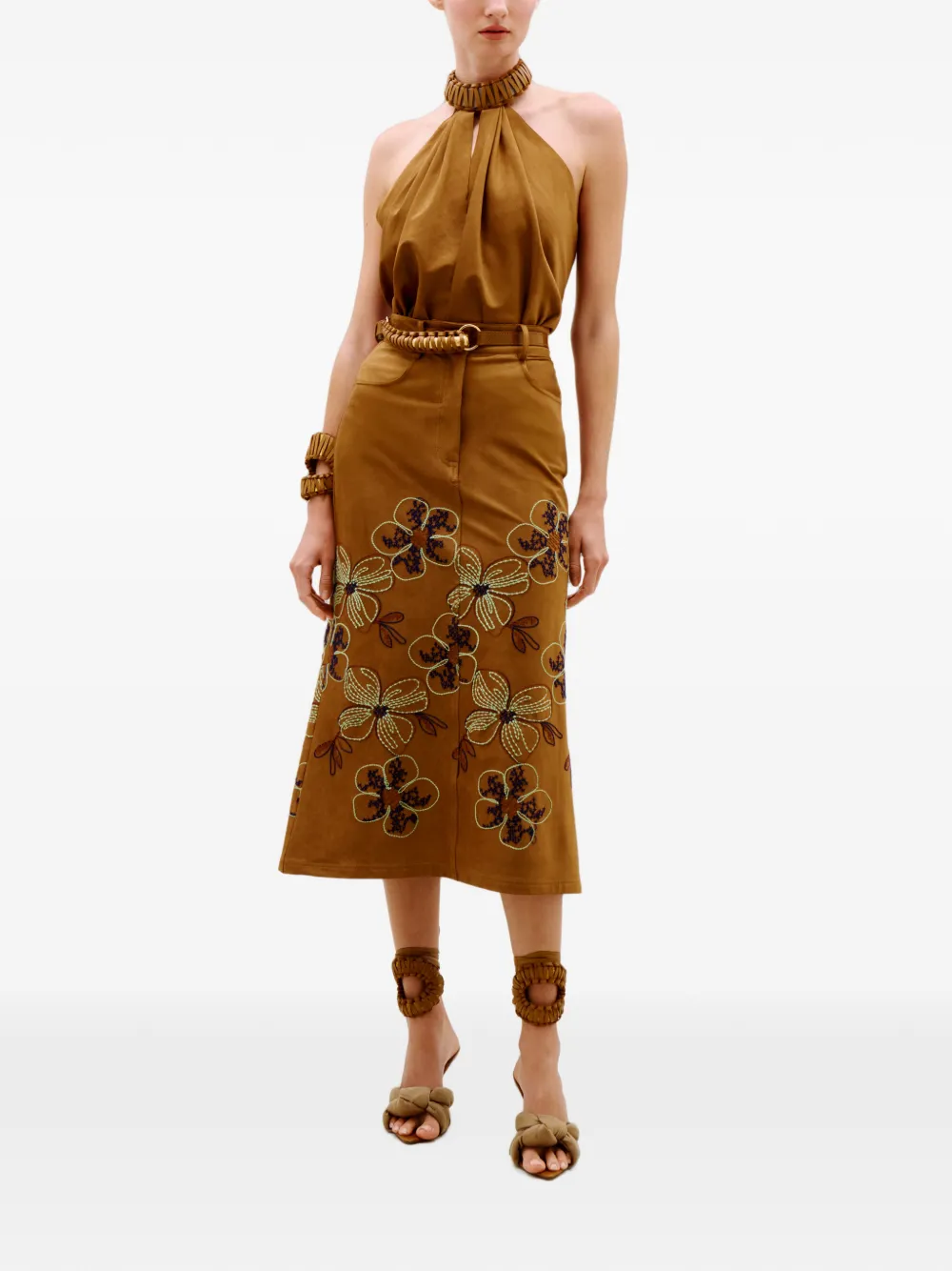 Silvia Tcherassi Ann halterneck blouse Bruin