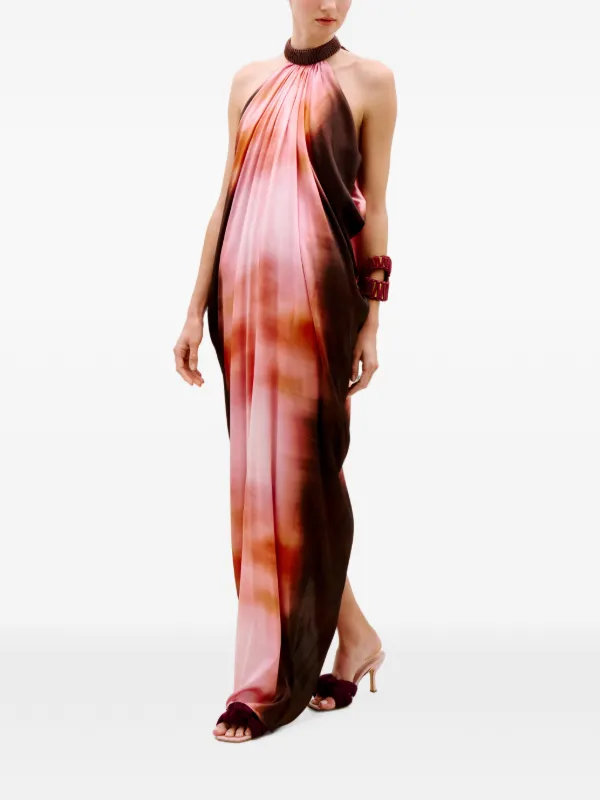 silvia tcherassi brown dress Mene Halterneck Maxi | Cutout shoulders