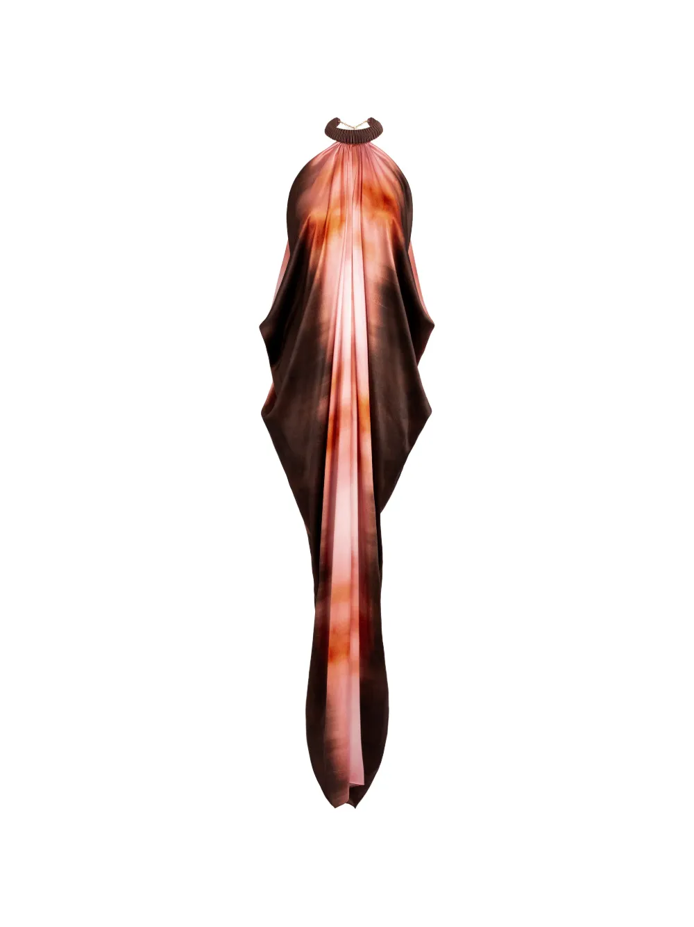 Silvia Tcherassi Mene Halterneck Maxi Dress In 브라운