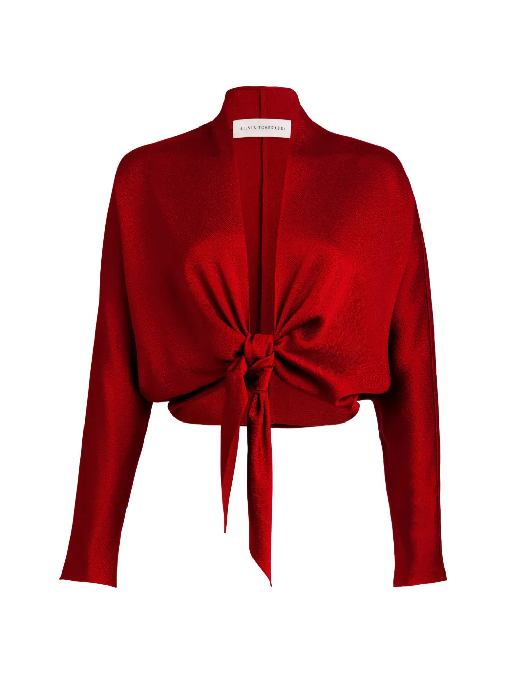 Silvia Tcherassi Reiko Front-tie Blouse In 레드