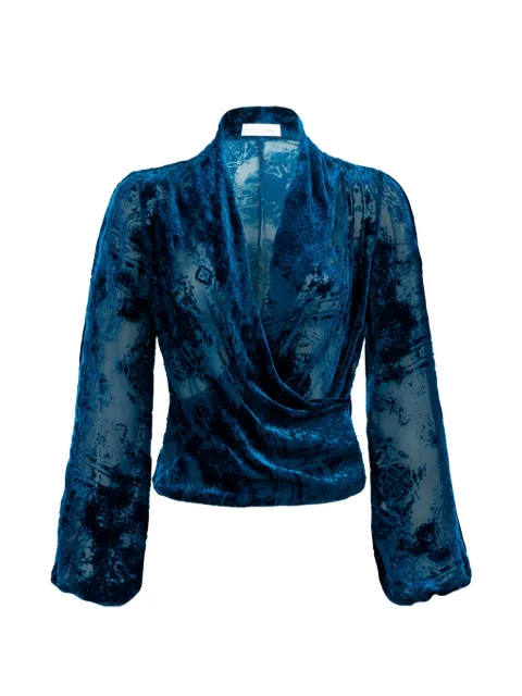 Silvia Tcherassi Tea devoré-effect wrap blouse
