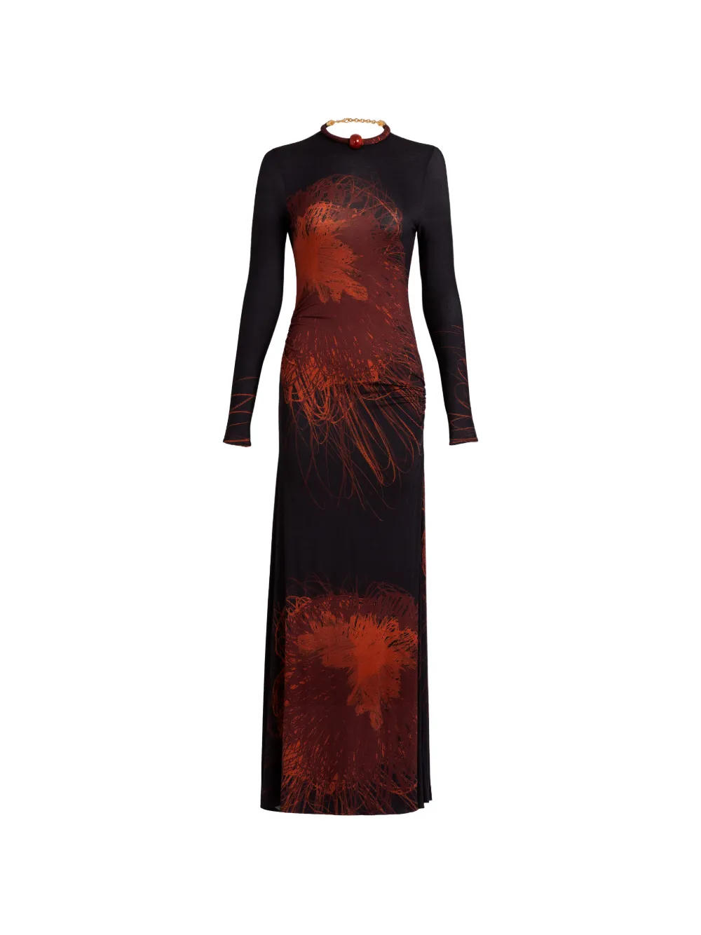 Silvia Tcherassi Gabbice graphic-print ruched maxi dress
