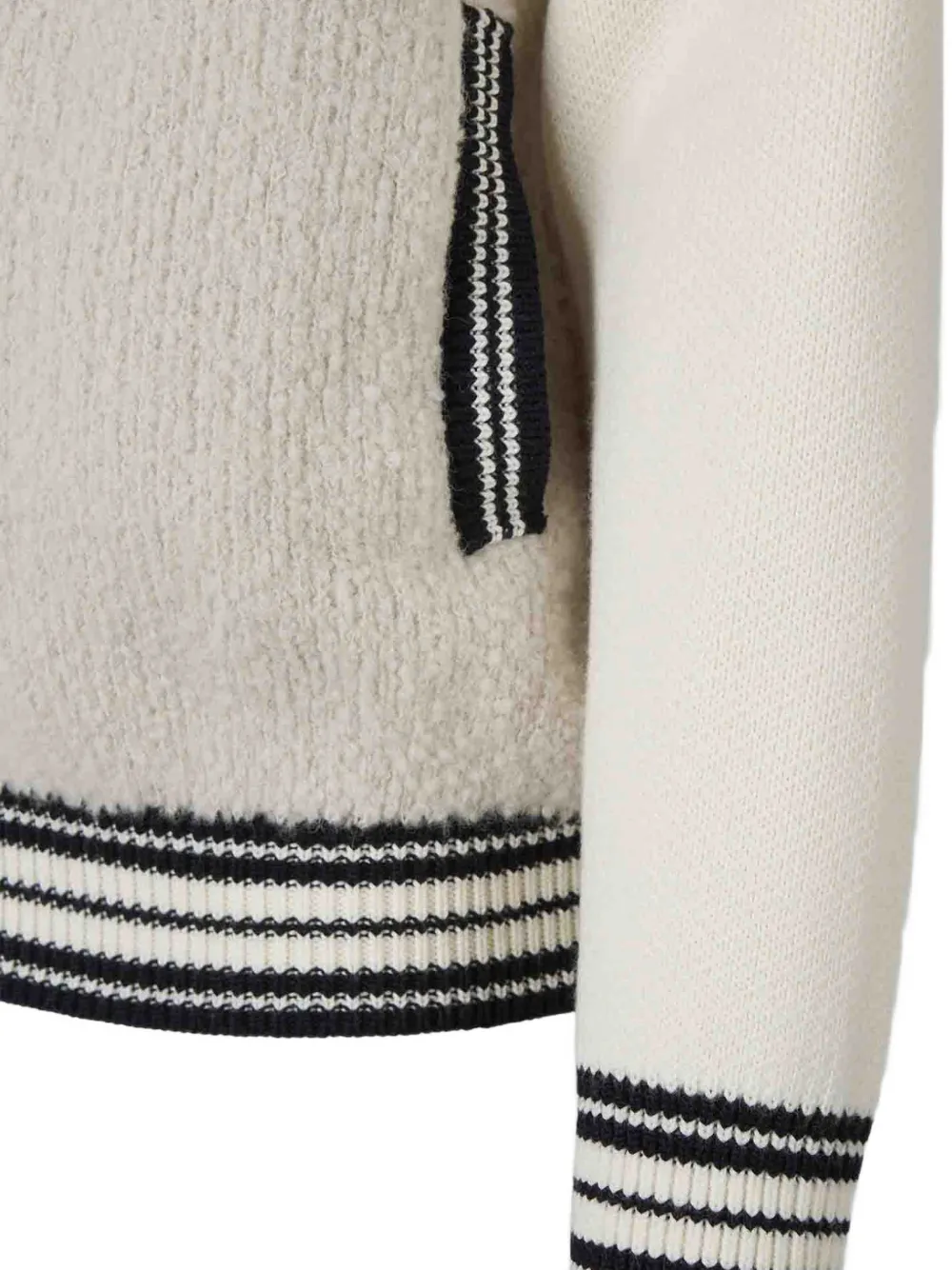 Off-White logo-embroidered striped-trim jacket Beige