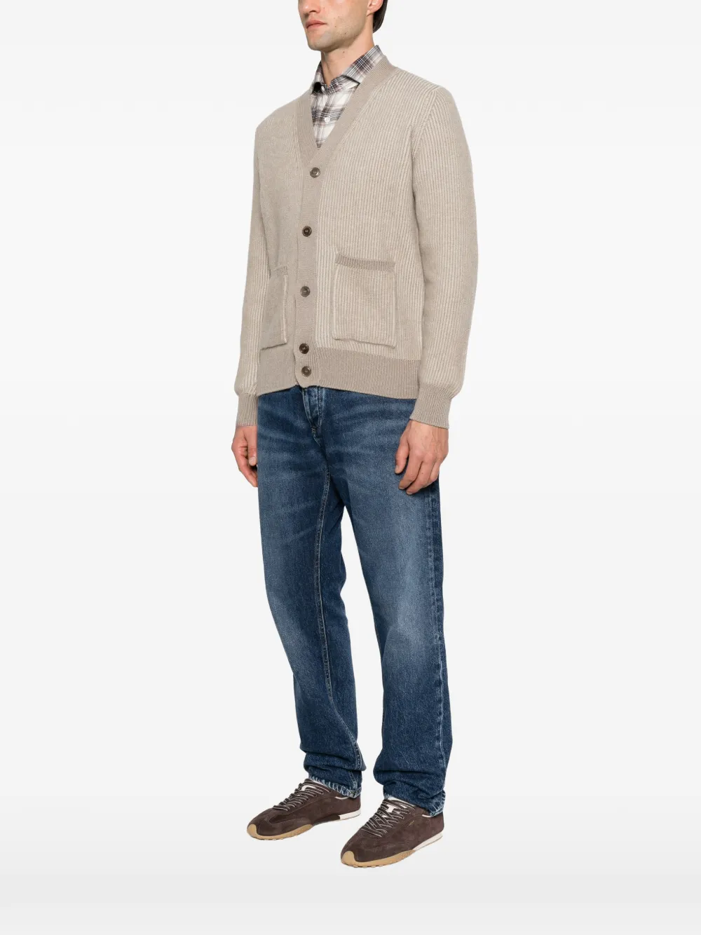 Filippo De Laurentiis Ribgebreid vest Beige