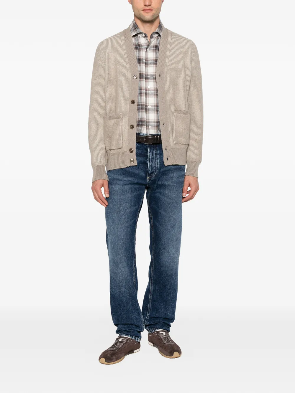 Filippo De Laurentiis Ribgebreid vest Beige