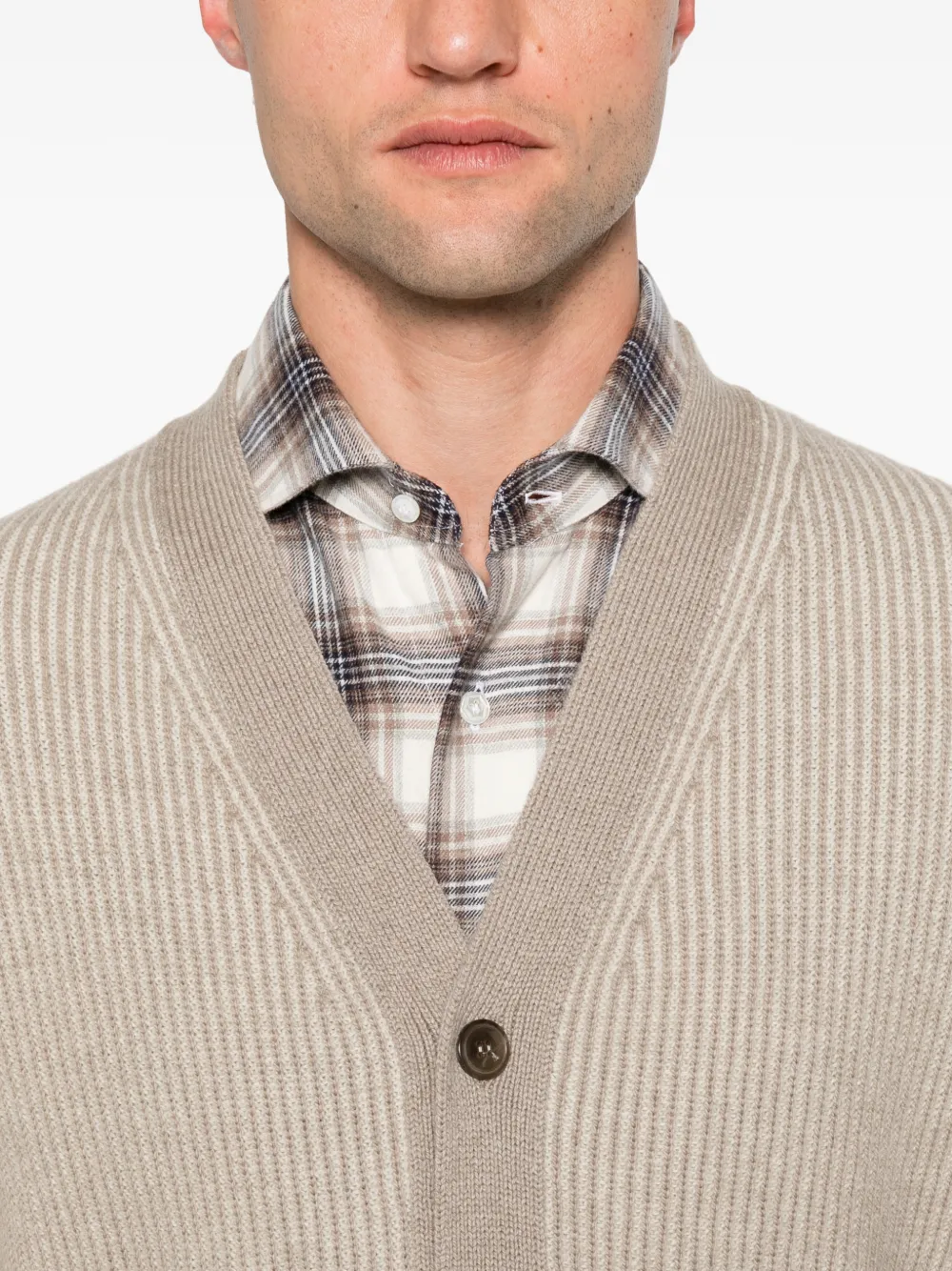 Filippo De Laurentiis Ribgebreid vest Beige