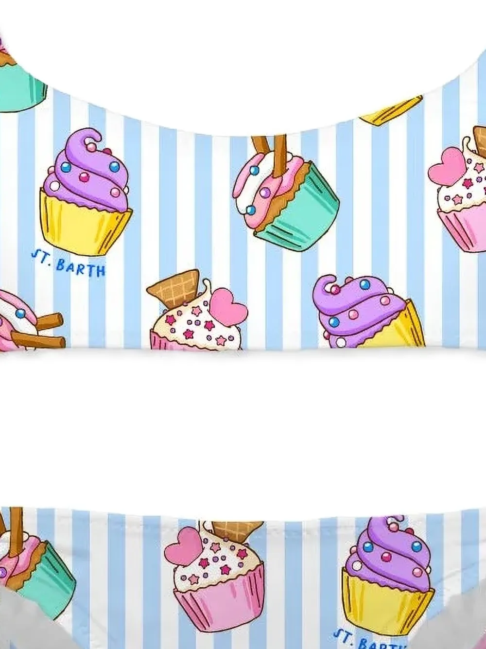 MC2 Saint Barth Kids cupcake-print striped bikini Wit