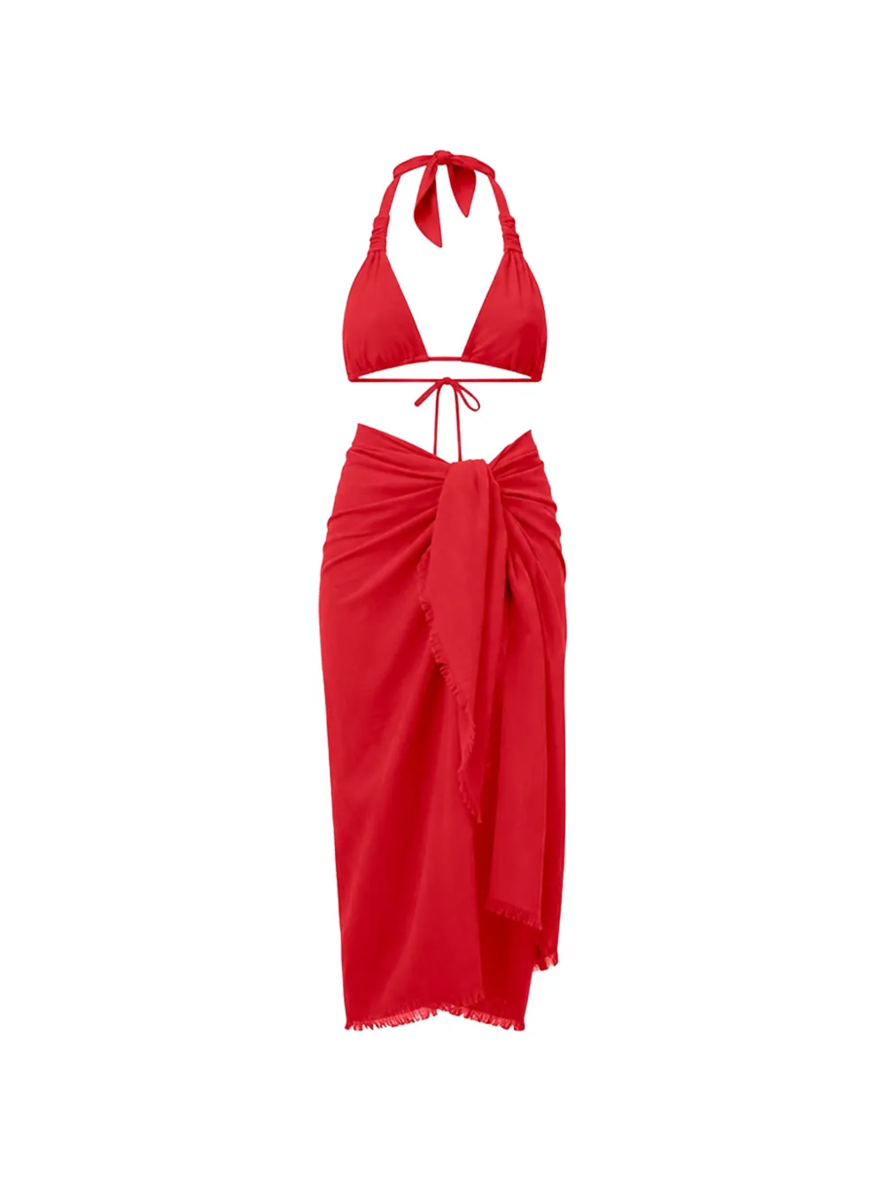 Seafolly textured fringed-trim beach wrap