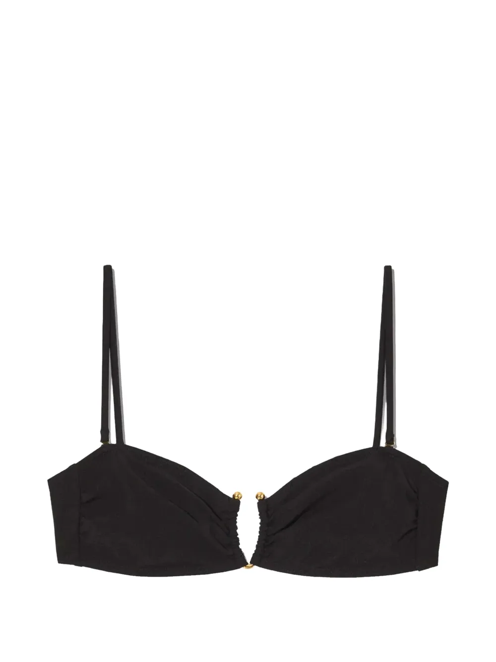 Nili Lotan ruched bandeau bikini top - Nero