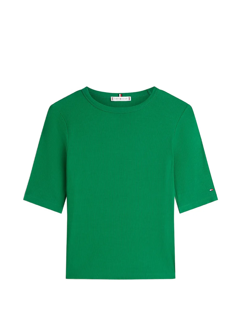 Tommy Hilfiger Ribbed-knit T-shirt In Green