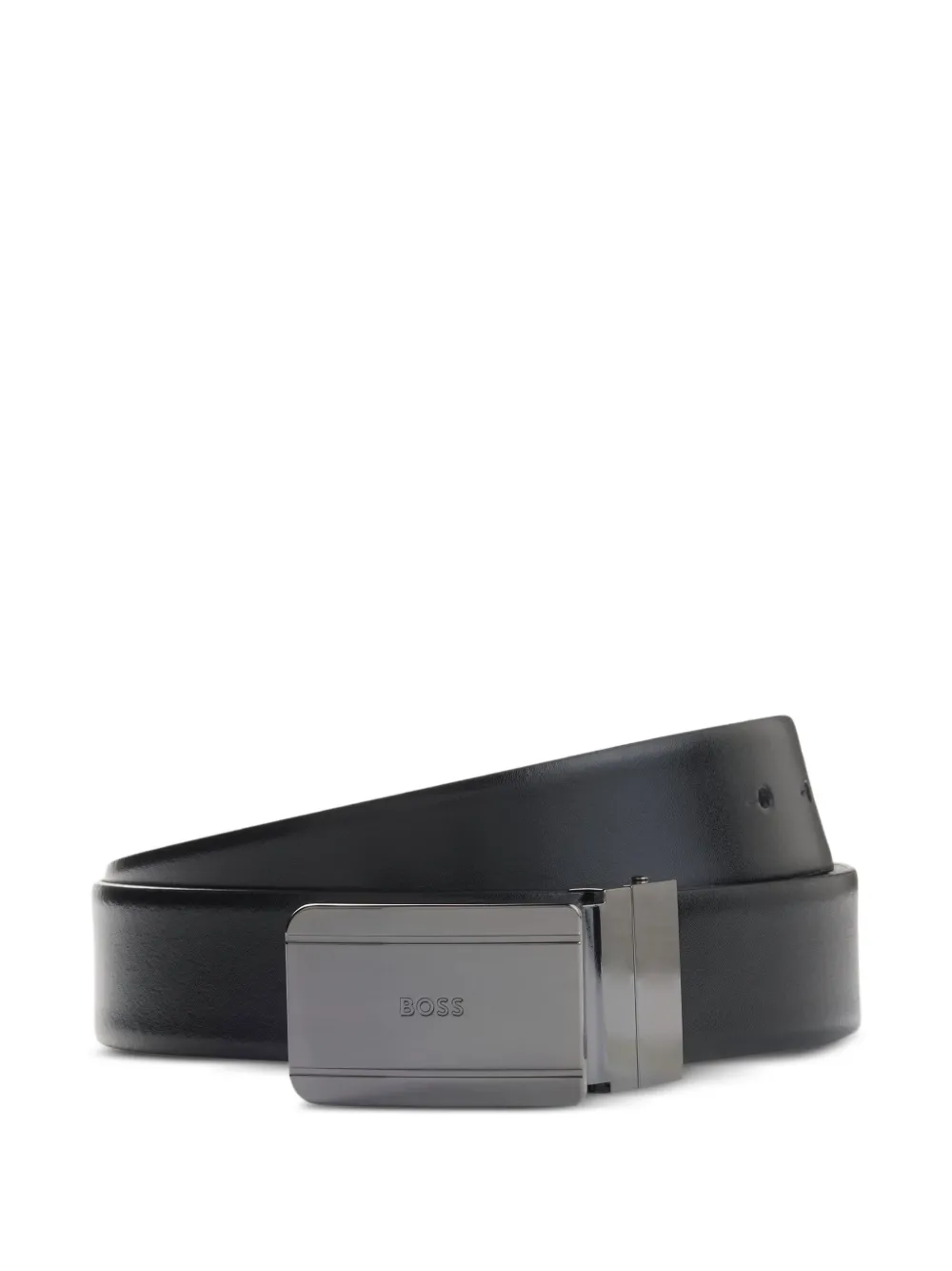 BOSS reversible leather belt with pin and plaque buckles · OS