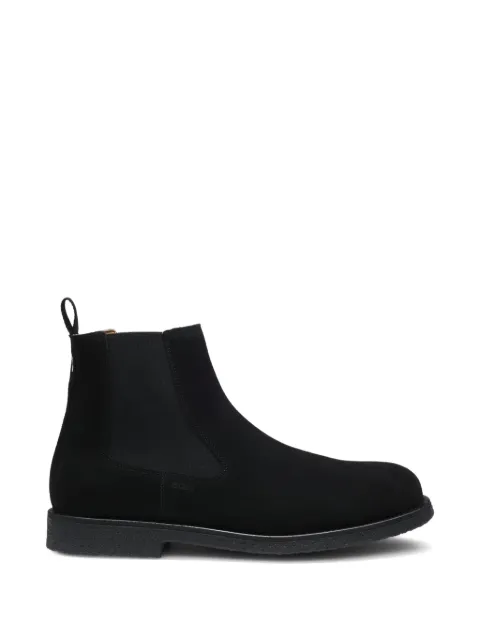 BOSS suede chelsea boots with signature stripe stitching