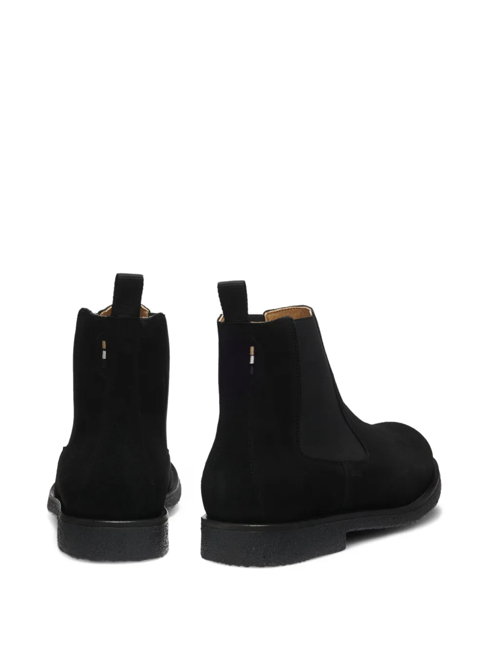 BOSS suede chelsea boots with signature stripe stitching Zwart
