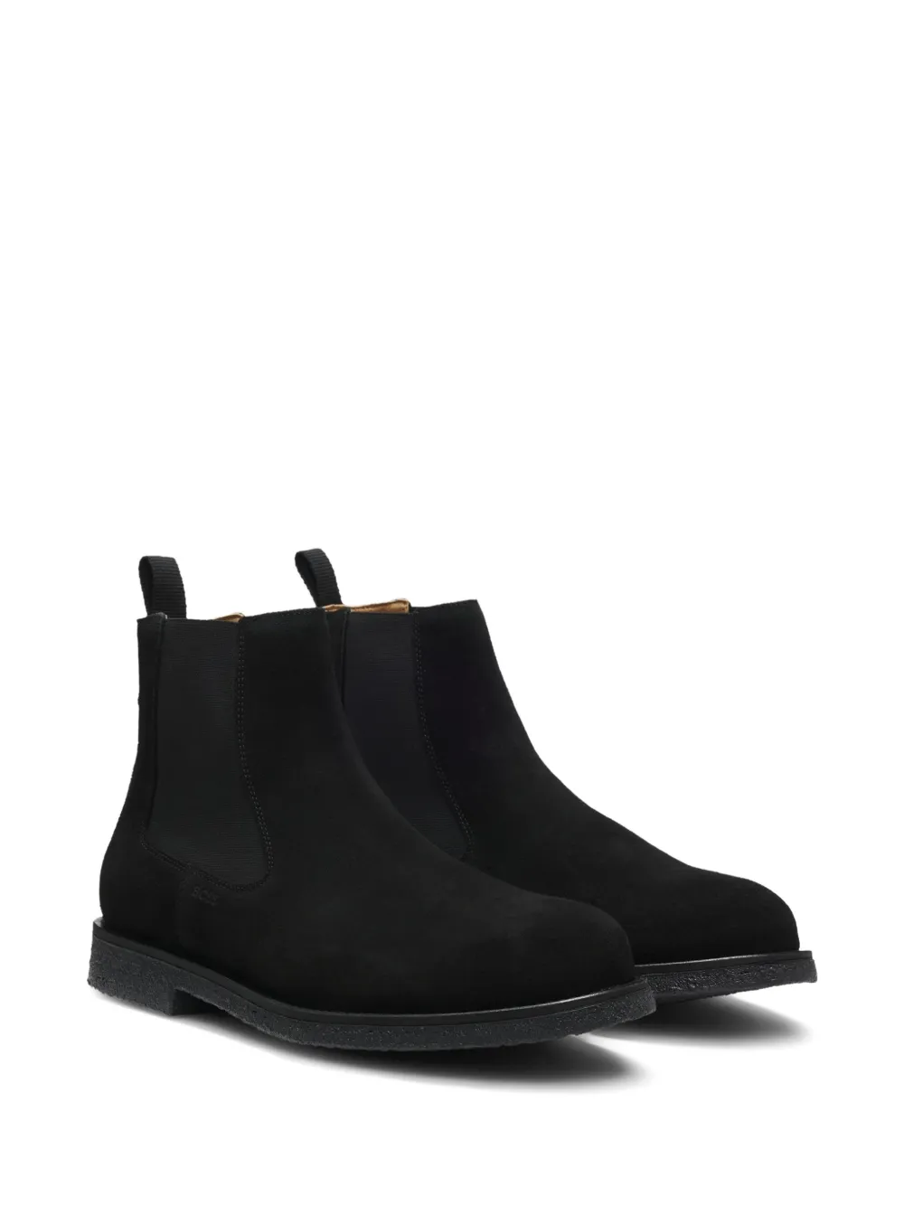 BOSS suede chelsea boots with signature stripe stitching Zwart