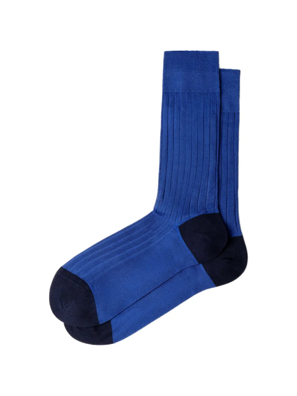Hackett London Ribbed-knit Mercerised-finish Socks In Blue
