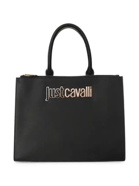 Just Cavalli bolso shopper con placa del logo
