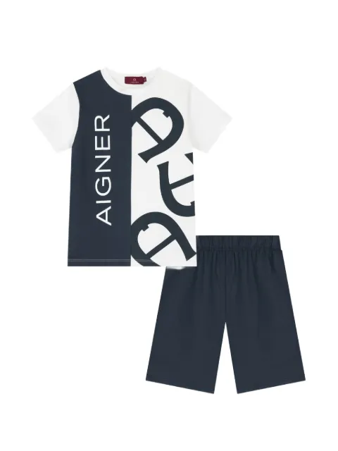 Aigner Kids logo-print T-shirt and shorts set