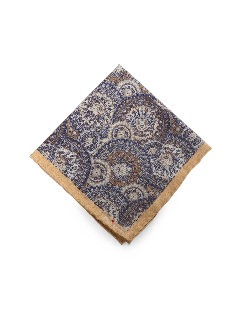 Kiton Zijden pochet met paisley-print Blauw