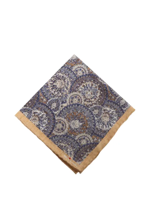 Kiton paisley-print silk square