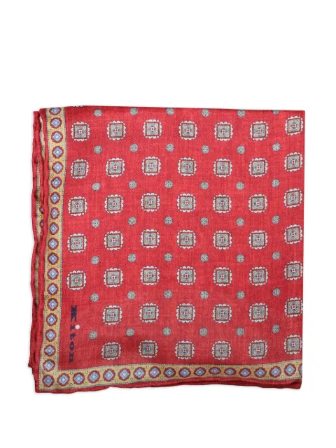 Kiton medallion-print silk handkerchief