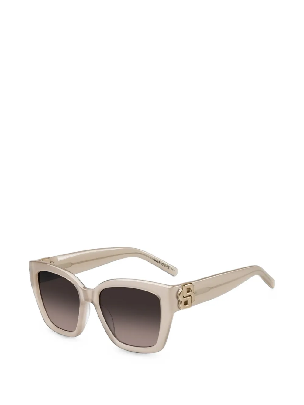 BOSS Zonnebril van acetaat met Double B-monogram Beige