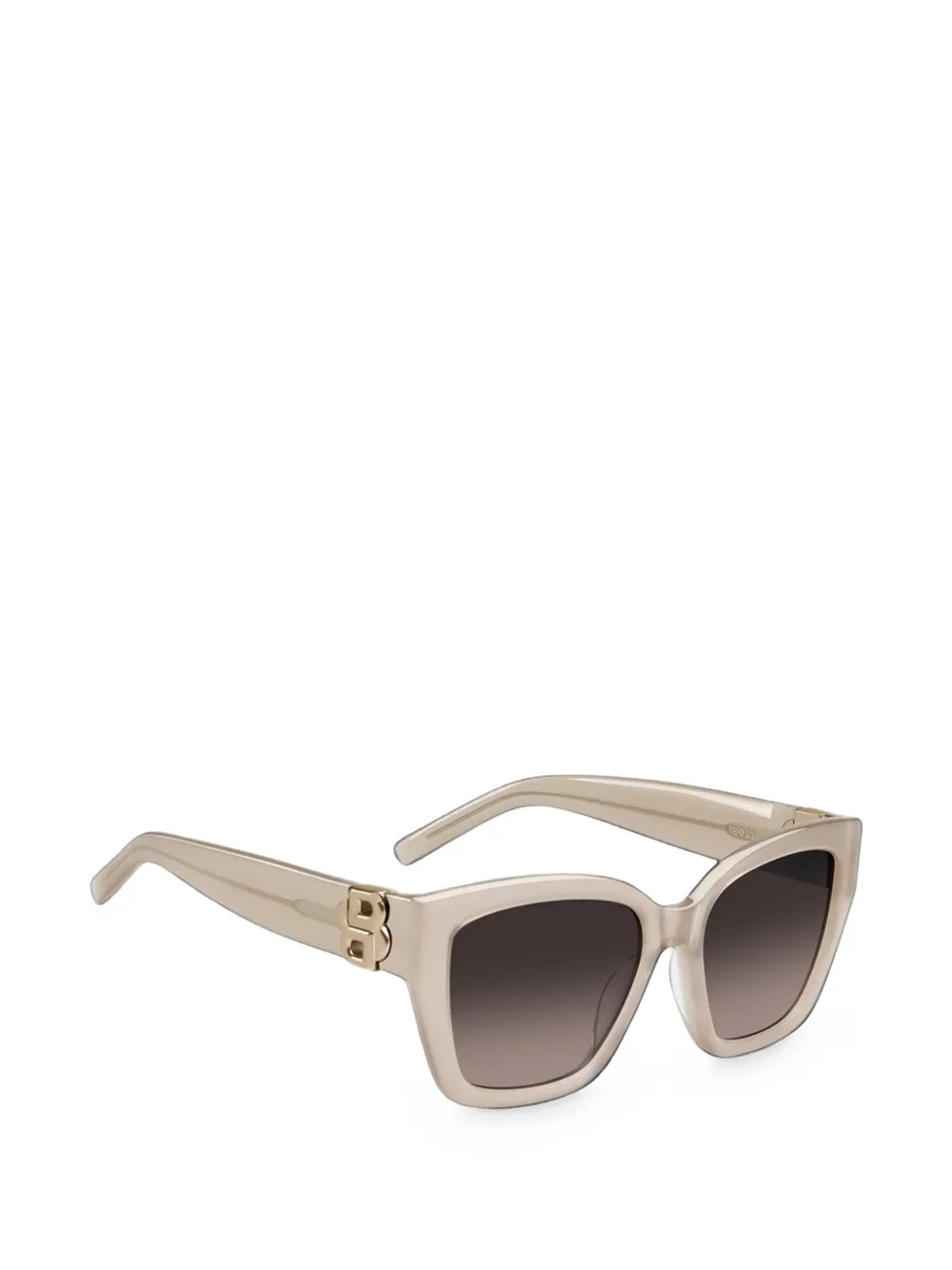 BOSS Zonnebril van acetaat met Double B-monogram Beige