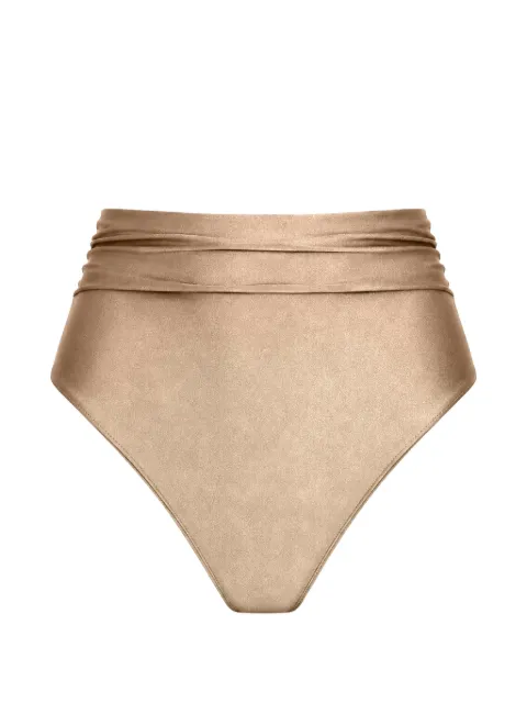 SIMKHAI  ruched high-waist bikini bottoms