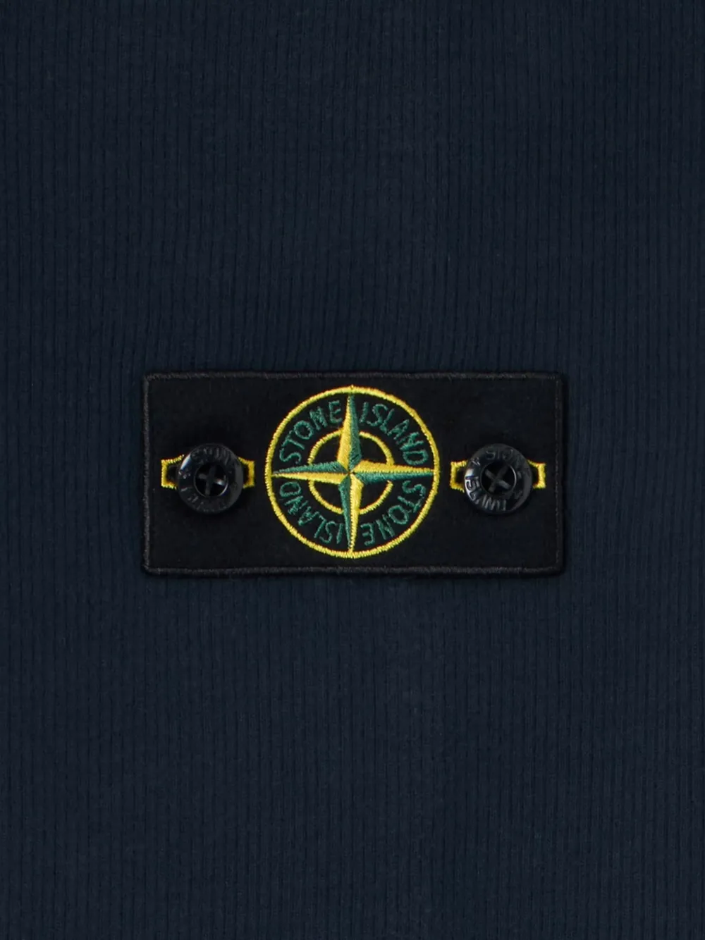Stone Island Junior Trui met Compass-patch en geribbelde textuur Blauw