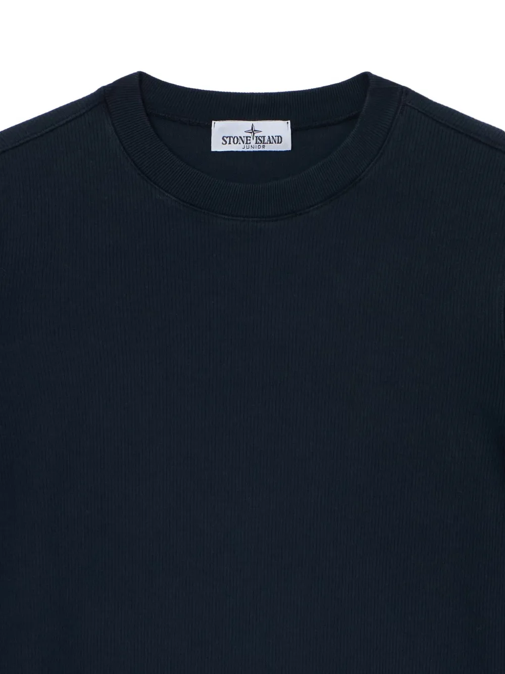 Stone Island Junior Trui met Compass-patch en geribbelde textuur Blauw