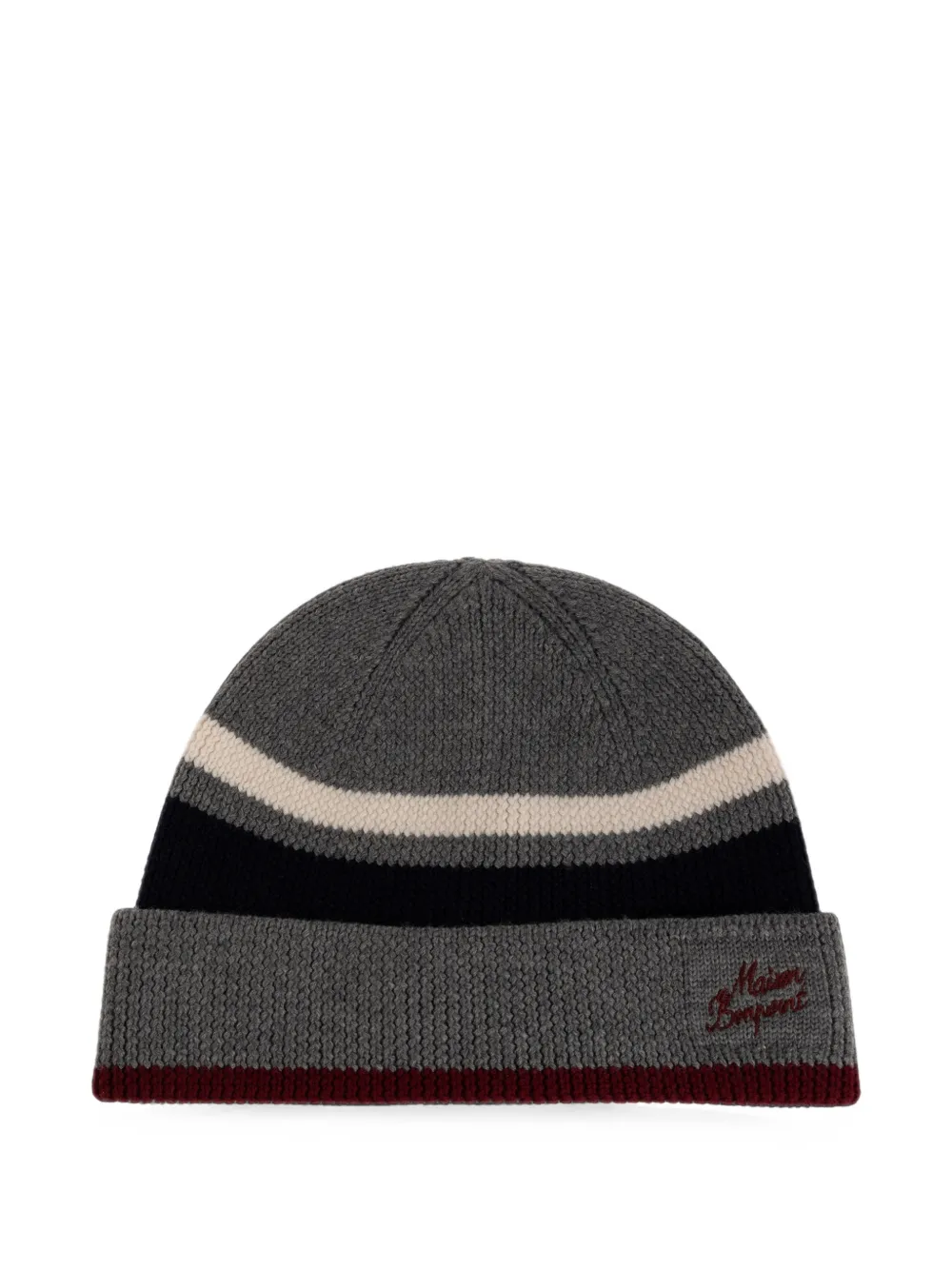 Bonpoint striped-knit beanie hat - Grigio
