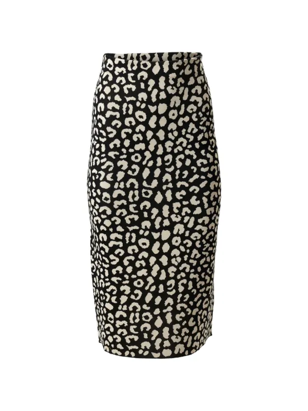 Carolina Herrera Leopard-jacquard Pencil Midi Skirt in Black