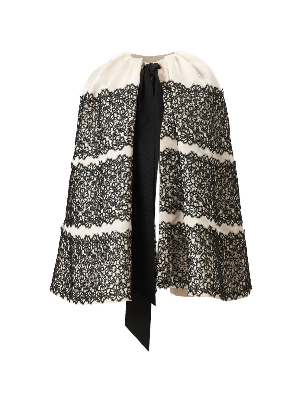 Carolina Herrera Lace-trimmed Cape In Neutrals