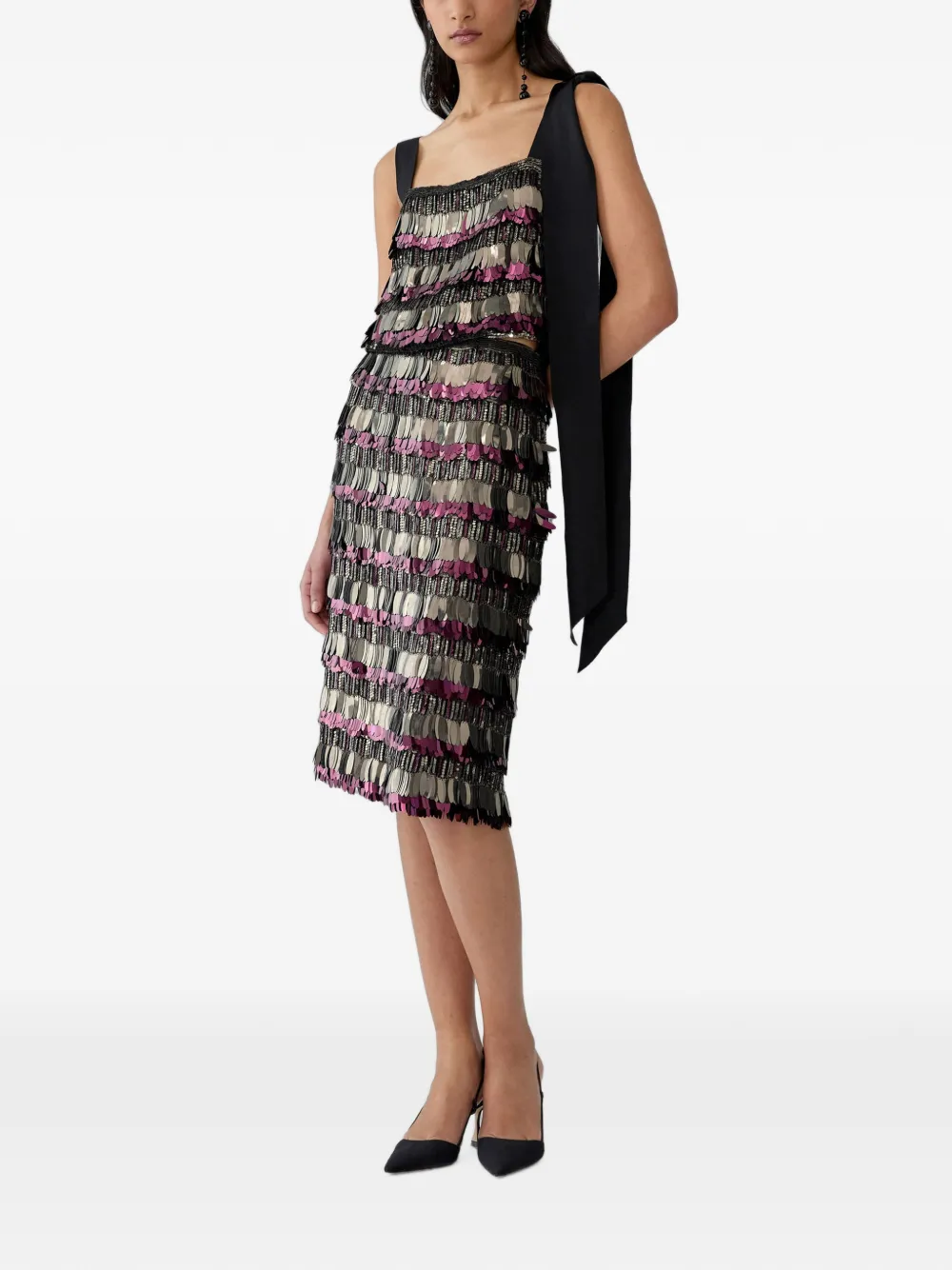 Carolina Herrera Midi-rok met pailletten Zwart