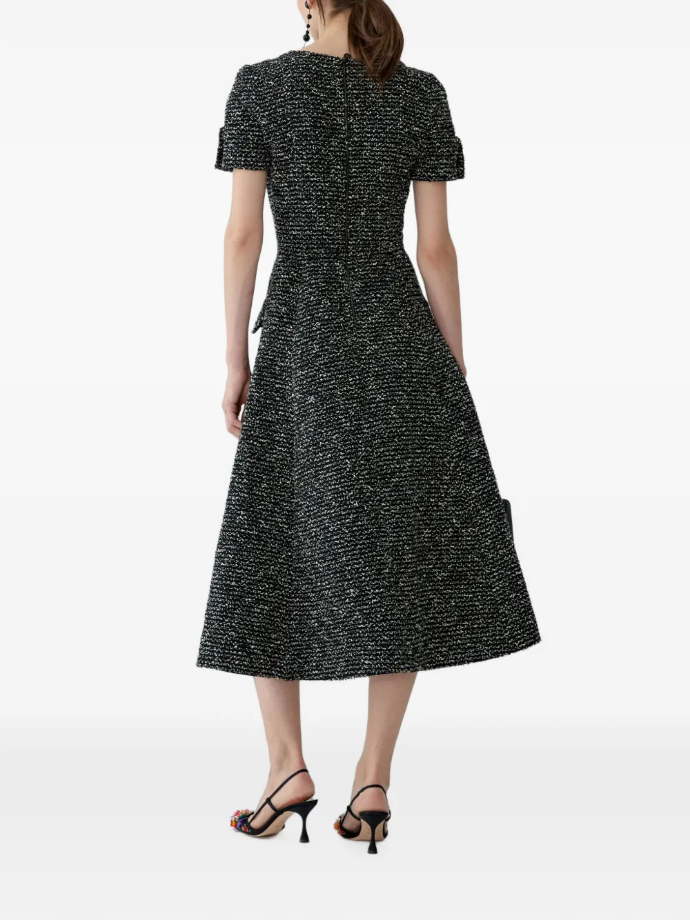 Carolina Herrera Tweed midi-jurk Zwart