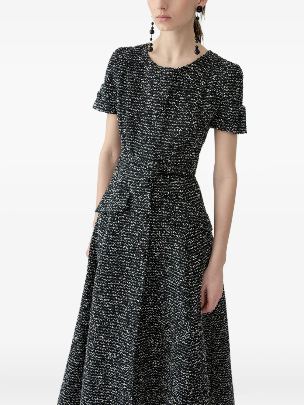 Carolina Herrera Tweed midi-jurk Zwart