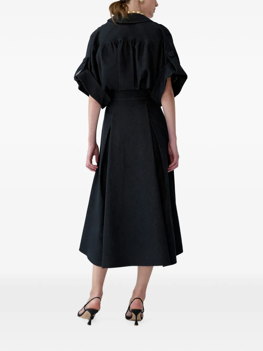 Carolina Herrera Button-up midi-jurk Zwart