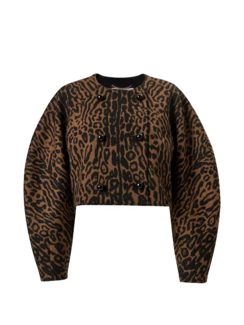 Carolina Herrera leopard-jacquard cocoon jacket