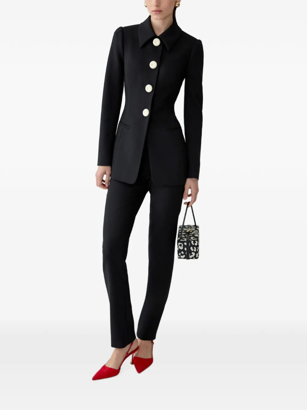 Carolina Herrera Jack met puntige kraag Zwart