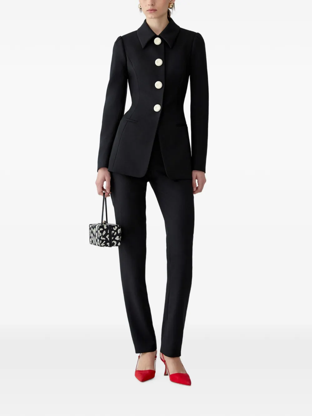 Carolina Herrera Jack met puntige kraag Zwart