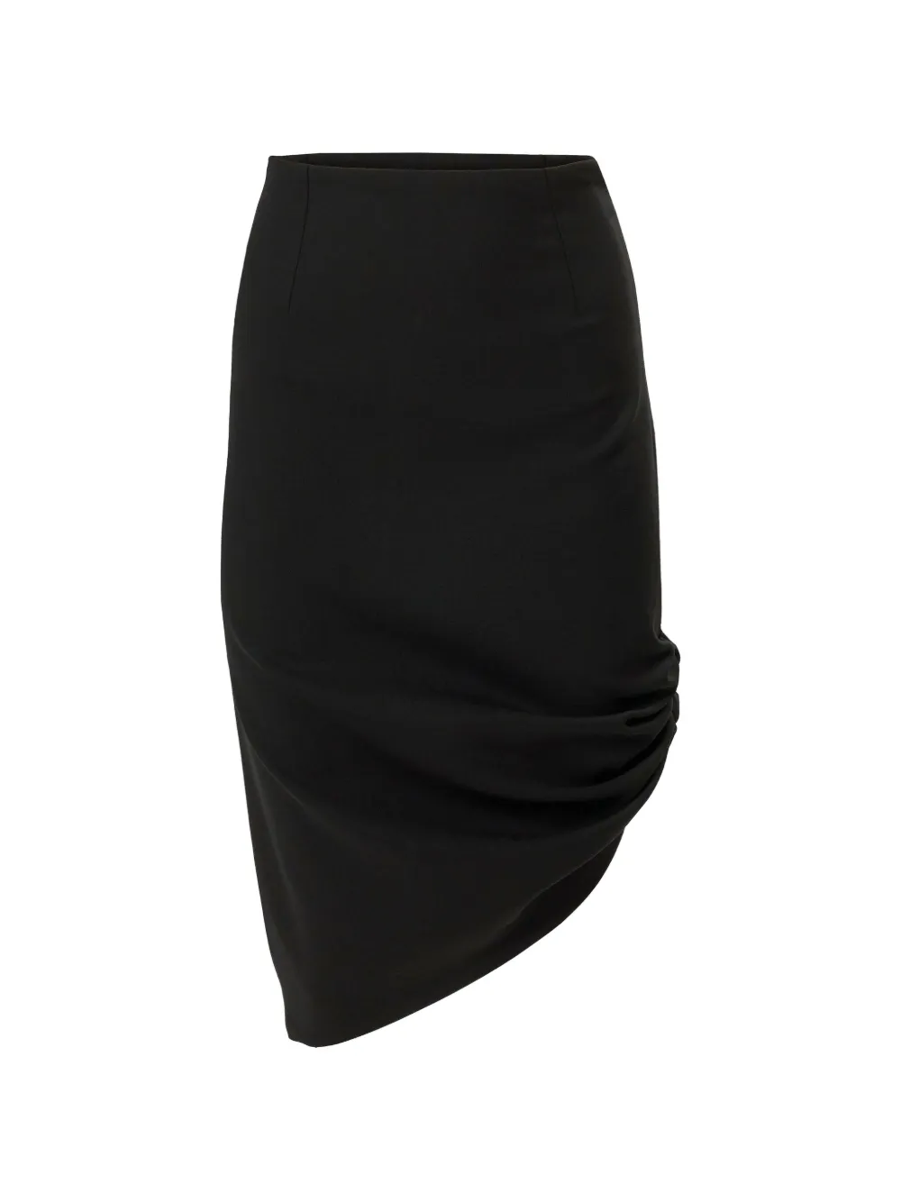 Carolina Herrera Asymmetric Gathered Short Skirt In Black