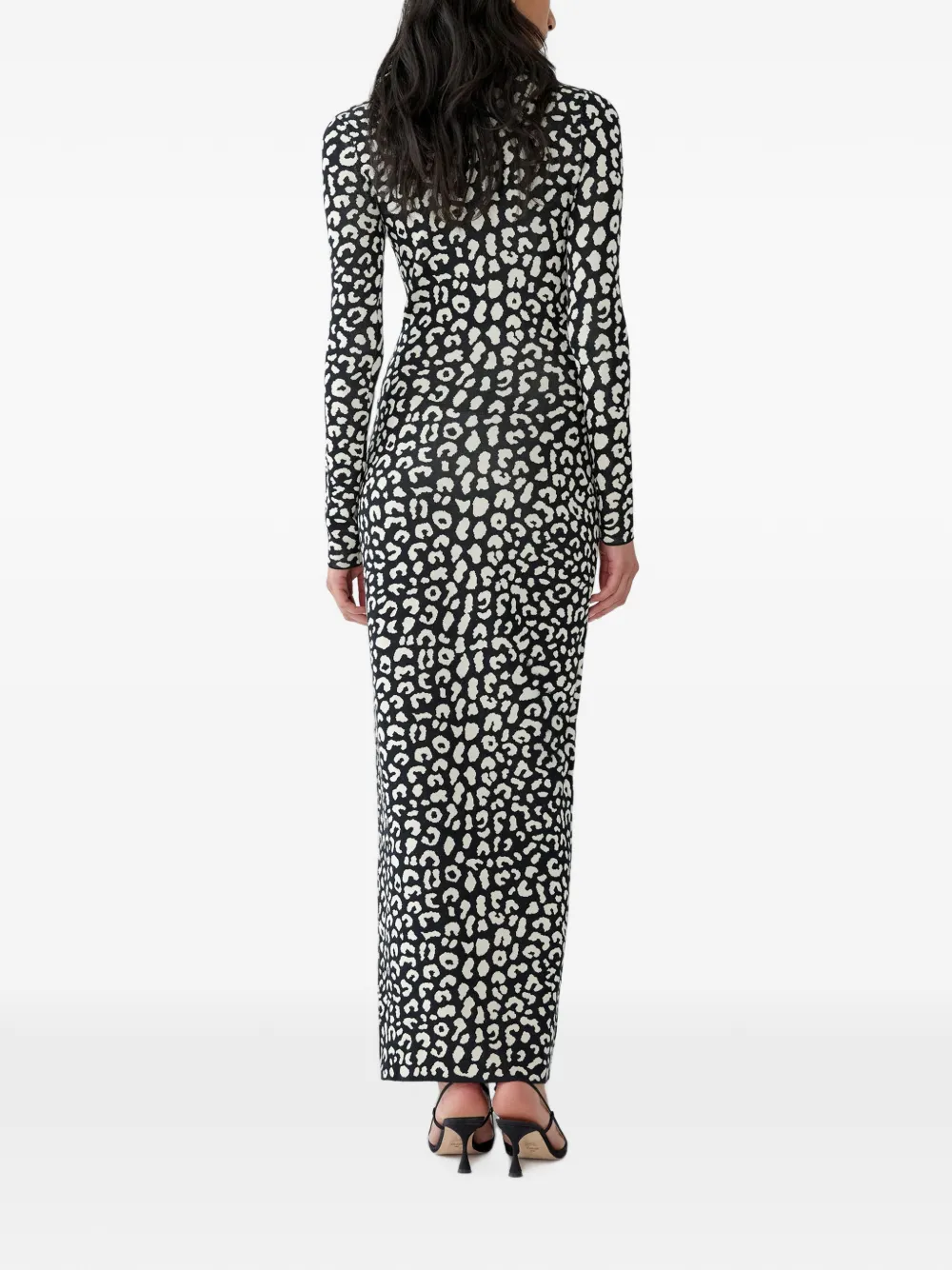 Carolina Herrera Maxi-jurk met luipaard-print en jacquard Zwart
