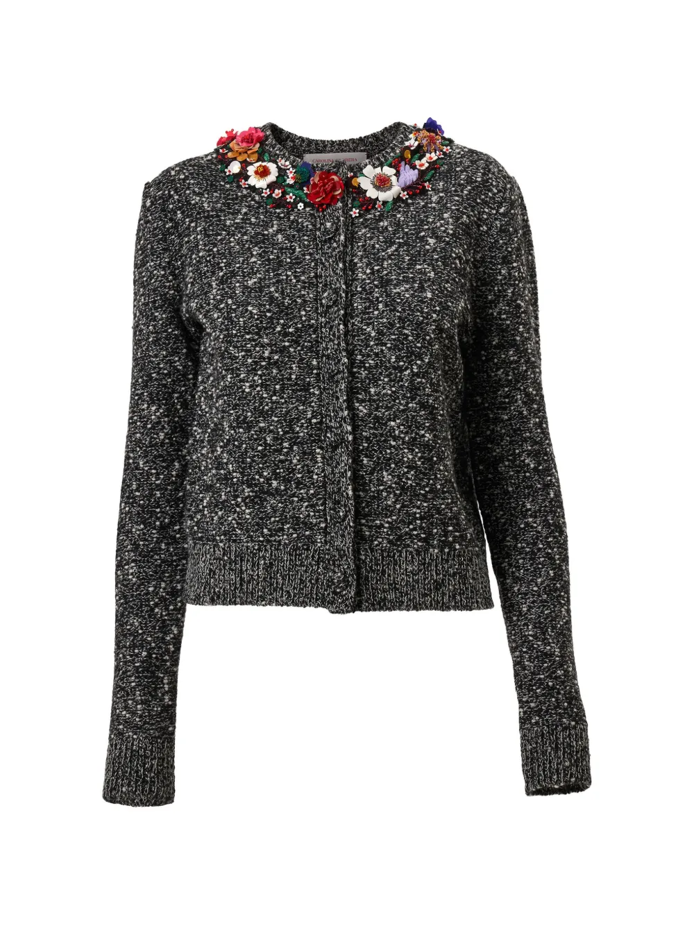 Carolina Herrera floral-embroidered cardigan - Black